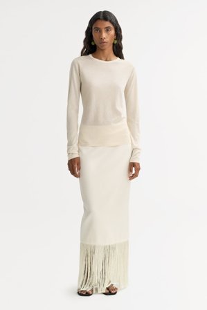 Soft Goat - Featherlight Crewneck - Women cashmere sweater - XL - Feather White