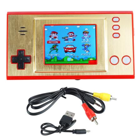 Kädessä pidettävä pelikonsoli lapsille Kannettava LCD-näyttö HD-lähtö Ladattava Ultra Thin pelisoitin Red-W