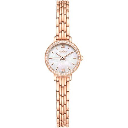 Elegante dameure rosaguld rustfrit stål vandtæt kvarts armbåndsur til damer piger