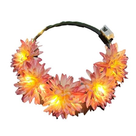 Led Blomsterkrona, Blomsterkrans Hårband Luminous Led Blomster Hårprydnad Blomster Hårprydnad