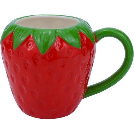 Jordbær Krus, Stor Kawaii 3D Frugt Krus, Keramik Krus Porcelæn Kop Kaffe Krus, Jordbær Dekorativ Krus Te Kop Kaffe Krus Fødselsdagsgave