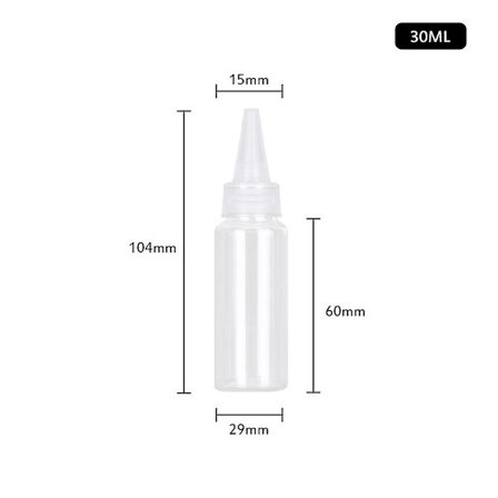 5/10/20/30/50/60/80/100/120/150/200/250 ml Plast Klemmeflasker Klar Spiss Munn