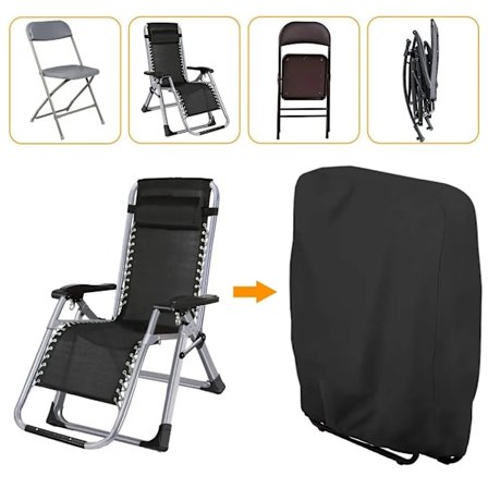 Trädgårdsstolsöverdrag Trädgårdsmöbler Skyddande Överdrag UV-resistent Vindtät för Fällstolar Solstol Liggstol Fällbar
