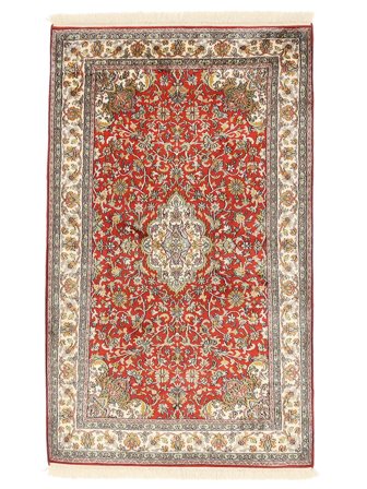 Kashmir Pure Silk Rug Oriental Brown/Beige (Silk, India)