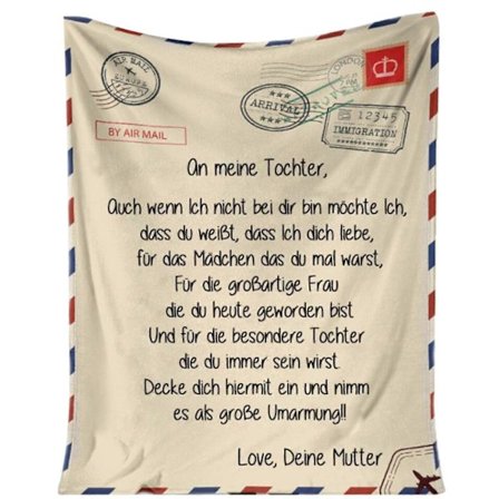 Personlig Filt med Tryckt Kuvert, Bekväm Varm Flanellpläd Kompatibel med Avkoppling på Kontoret