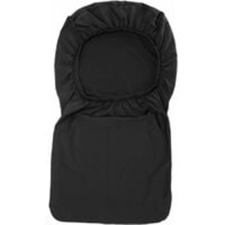 Sort drejelig spisestuestol med elastisk skammelbetræk