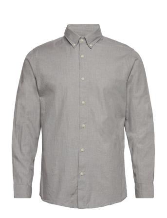 Slhslimtheo Shirt Ls Skjorte Uformell Grå Selected Homme*Betinget Tilbud