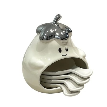 Kreativt aubergineformet fat for beinrester, liten tallerken, lett luksuriøs keramisk dippskål, multifunksjonell krydderskål med oppbevaringssett