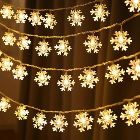 Sisätilojen jouluvalot (lämmin valkoinen), 6M 40 LED-lumikideketju