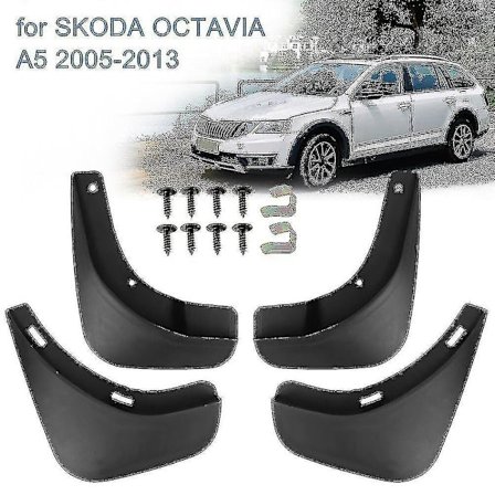 4 stk. Støtfangere Kompatibel Med Skoda Octavia A5 2005-2013 Bil Støtfangere Bil Tilbehør Sprutbeskyttelse Fremre Bakre Skjerm