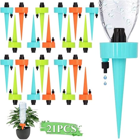 21-delt Dryppvanningssett 2023 Ferieplantevanning Dryppvannings Emitter Automatisk vanning for utendørs og innendørs planter