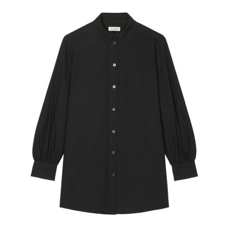 Marc O'Polo Poplin Bluse in an overshirt style Sort, Dame