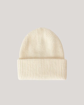 Gina Tricot Young Y rib beanie Biały Czapki Dziewczyna - Kids Brand Store