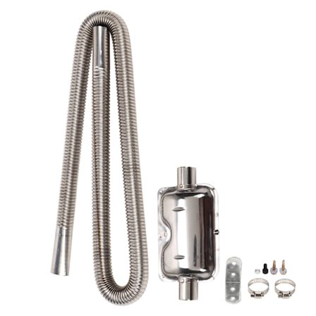 Avgasrör för parkeringsvärmare med ljuddämpare Rostfritt stål Bränsletank Diesel Gas Ventilationsslang 2,5 cm Innerdiameter 120 cm