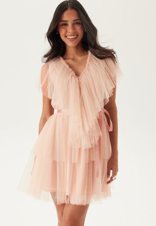Ida Sjöstedt - Aurora Dress - Powder Pink - Kläder - - Bubbleroom