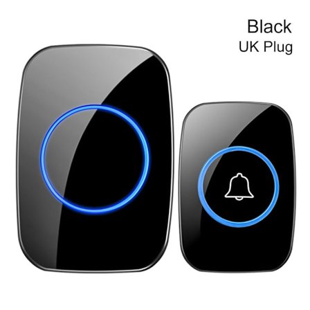 Mordely Trådlösa dörrklockor Sladdlös dörrklocka SVART UK UK