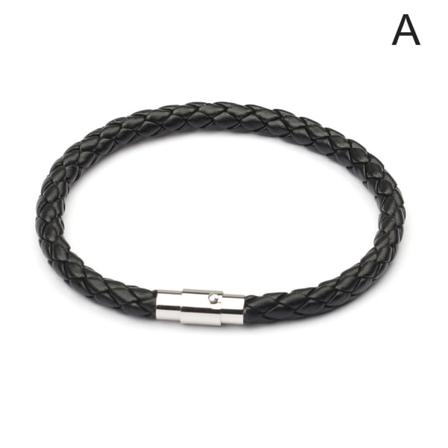 Poweric Titaniumion Flätat Lädersnöre För Nacke Och Axel