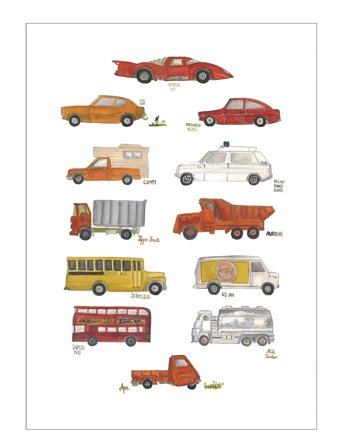 Poster & Frame Tiny Goods - Cars - Multi/patterned - A3