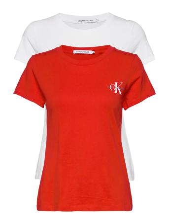 2-Pack Monogram Slim Tee T-shirts & Tops Short-sleeved Punainen Calvin Klein Jeans