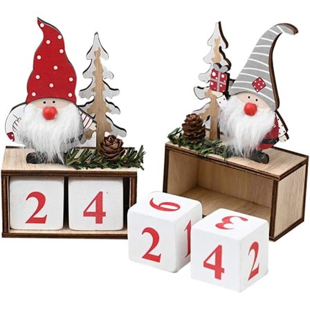 2 stk tre julekalender nedtelling, nissekalender