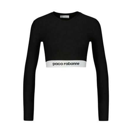 Paco Rabanne longsleeves crop top Sort, Dame