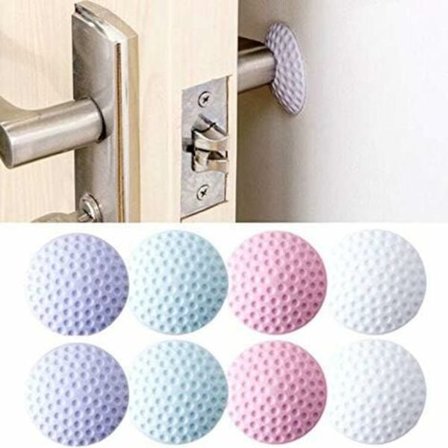 Väggskydd för dörrhandtag, självhäftande dörrstopp i gummi, 8 st