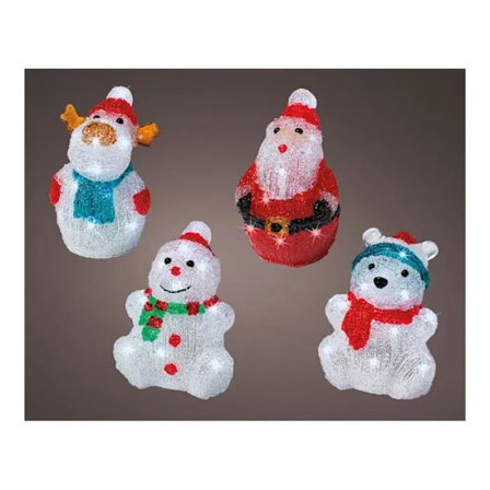 |NN| Lysfigur - Kaemingk - Kaldhvit LED - 15 cm - Akryl - Batterier inkludert