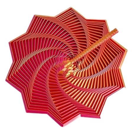 3D-printet Udvidbar Sensorisk Fidget Stjerne, Fraktal Heksagon Fidget Legetøj med Håndtag, Honeycomb Hvirvlende Spiral Design, Stress Relief Legetøj 