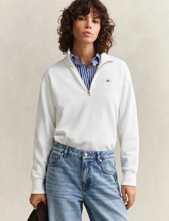 GANT Shield Half-Zip - White - XL