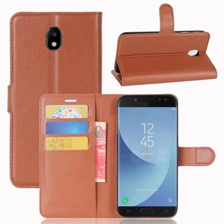 Litchi läderfodral till Samsung Galaxy J5 (2017) - Brun Brun