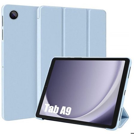 Skyddsskåpa - E.F.Connection - för Samsung Galaxy Tab A9 - Blå - Stöd för Väcka-Sova - Fällbar