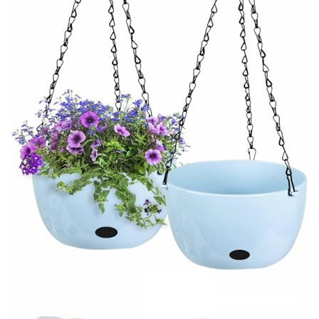 Hengende blomsterpotte sett med 2, Ø 19cm selvvannende hengekurver