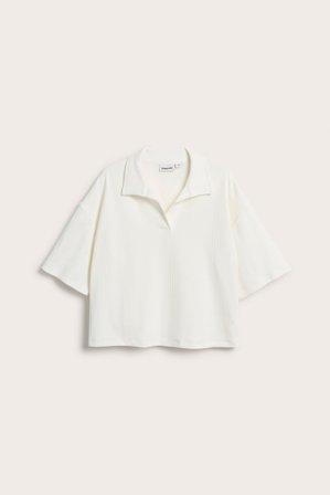 Kappahl | Løstsittende topp med krage | Offwhite