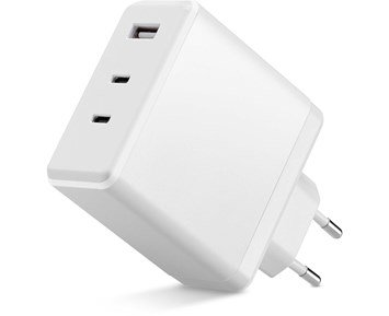 Andersson-100W GaN wall charger 3-ports white-Vegglader som lader laptopen og mobilen-Power-Mobilladere