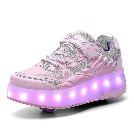 Childrens Sneakers Dubbelhjulsskor Led Light Skor Q7-yky