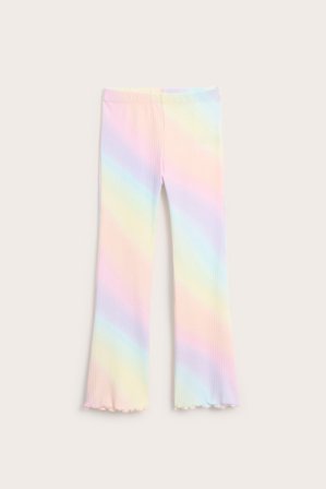 Kappahl | Regnbågsmönstrade flare leggings | Ljuslila