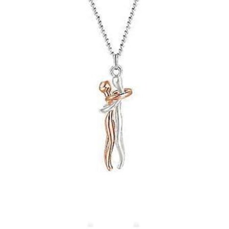 Parhalsband för par i S925 Sterling Silver, Kramande Halsband, Älskad Smycke för Honom och Henne, Kärleksgåva till Alla Hjärtans Dag
