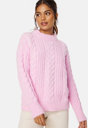ONLY Lola LS Oneck Knit Pink Lady Klær