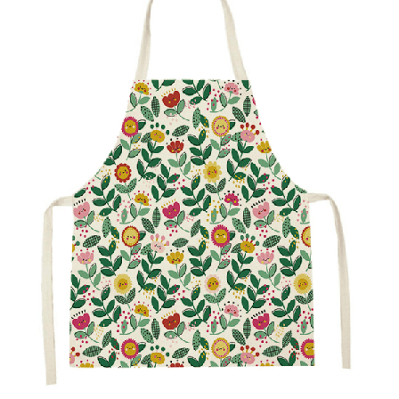 Bomuldsforklæde med justerbar hals - Stil 1