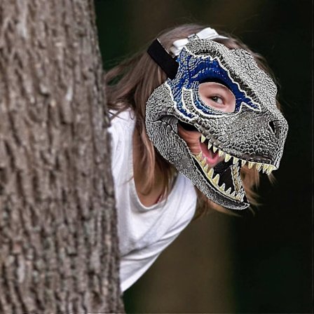 Dinosaurusnaamio Jurassic World Raptor Dinosaurus Tarvikkeet Dino Cosplay Rekvisiitta Festivaali Karnevaalilahjat (1 kpl, sininen)-WELLNGS
