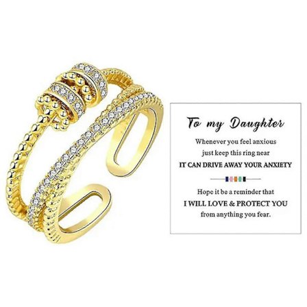 Fidget Angst Ring For Kvinner Tenåringer Justerbar Spinner Perle Stresslindrende Ringer
