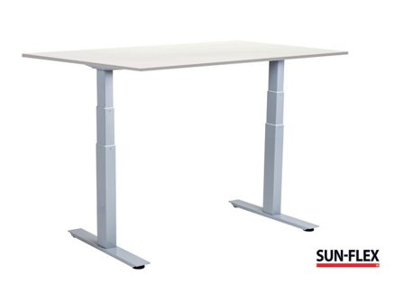 SUN-FLEX Bord VI höj/sänk 160x80 grå/vit - Lyreco - Kontorsmöbler och inredning - Bord och hurtsar - Skrivbord - Höj/sänkbar
