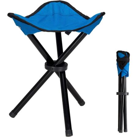 Bærbar sammenleggbar lerret 3-bens krakk for fotturer, camping, fiske, piknik, strand, grill, reiser, backpacking, hage (blå)