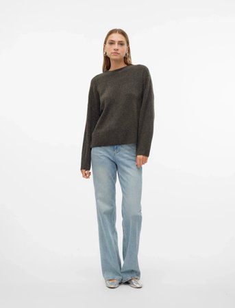 Vero Moda Vmboom Ls O-Neck Pullover Ga Noos - Brown - M