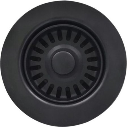 Svart diskho sil med lock, 114,3 mm avloppsfilter kompatibelt med diskhoar i granit eller chamotte