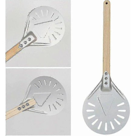Profesjonell pizzavender, langt håndtak 7/8/9 tommer Perforert pizzavender, pizzaspade, aluminium pizzaspade, liten - 8 tommer 40 cm