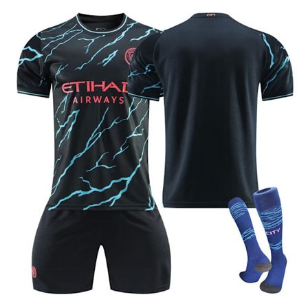 23-24 Manchester City andre drakt borte nr 9 Harland drakt 17 De Bruyne 47 Foden fotballsett uten nummer uten nummer 28