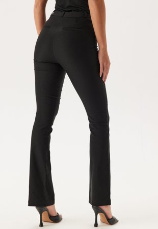 BUBBLEROOM - High Waist Stretchy Flared Trousers - Black
