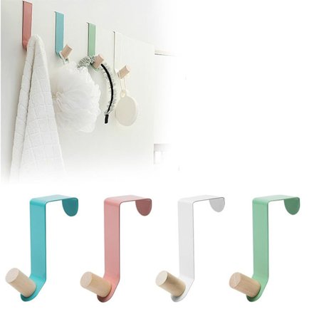 Ovenripustin oveen, rautainen ovikoukku, vaateripustin ilman porausta Z-muoto, vaatekoukku makuuhuoneeseen, keittiöön, kylpyhuoneeseen (4 väriä)