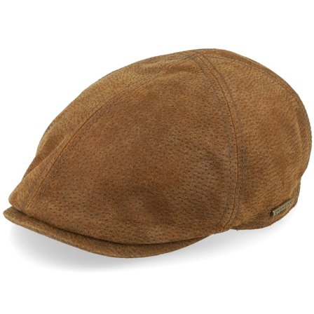 Stetson - Brun earflap Kasket - Duck Pigskin Ear Flap Brown Flat Cap @ Hatstore